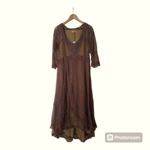 Downtown Abbey Tea Party Dress in antique/silver by Nataya, size XL